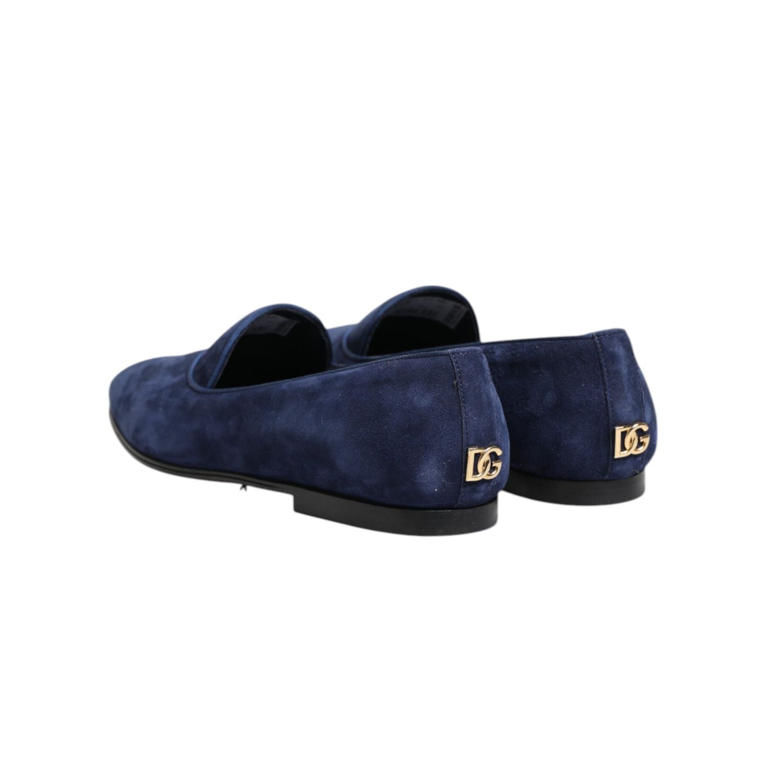 Dolce & Gabbana Blue Velvet DG Logo Loafers Formal Shoes
