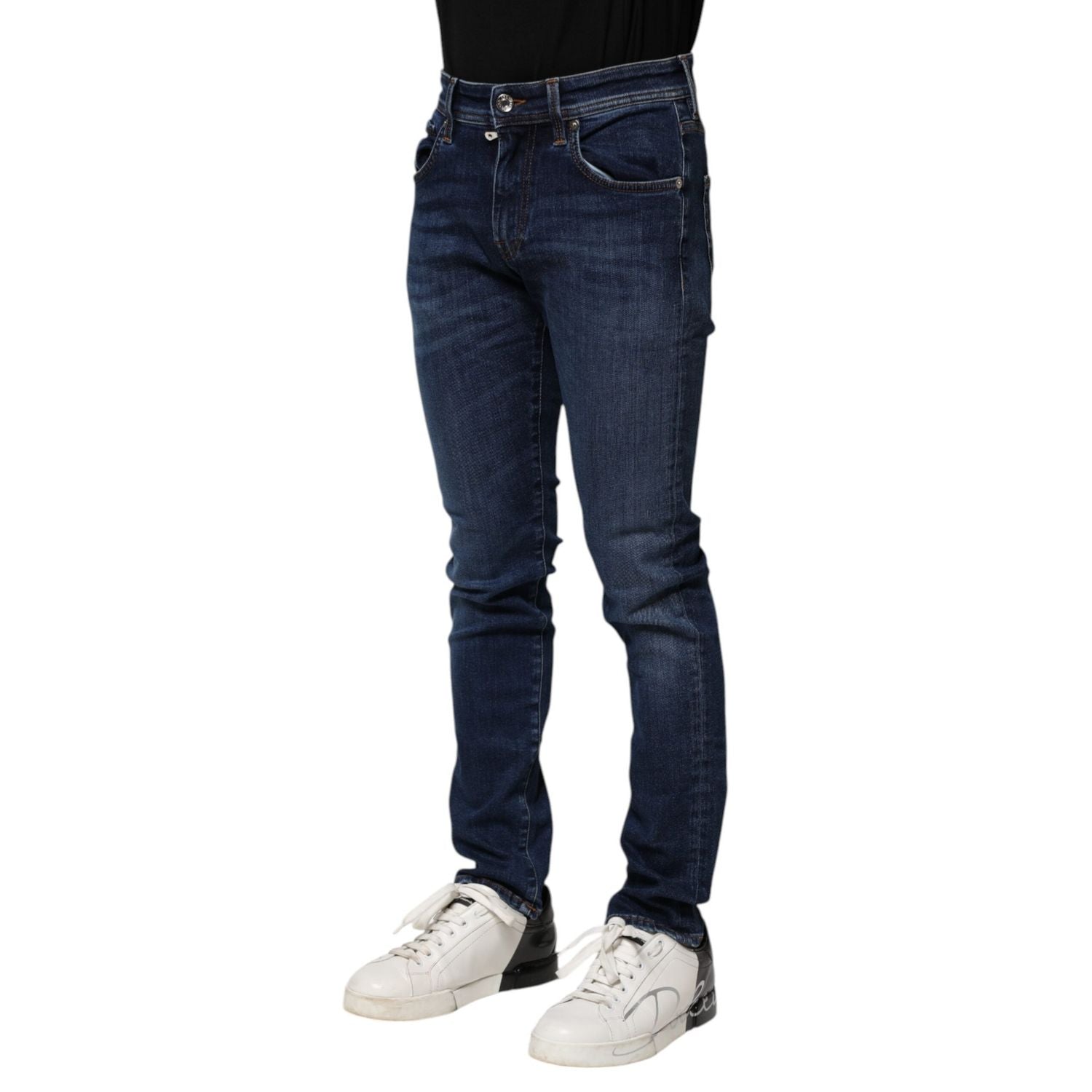 Dolce & Gabbana Dark Blue Cotton Skinny Denim Jeans