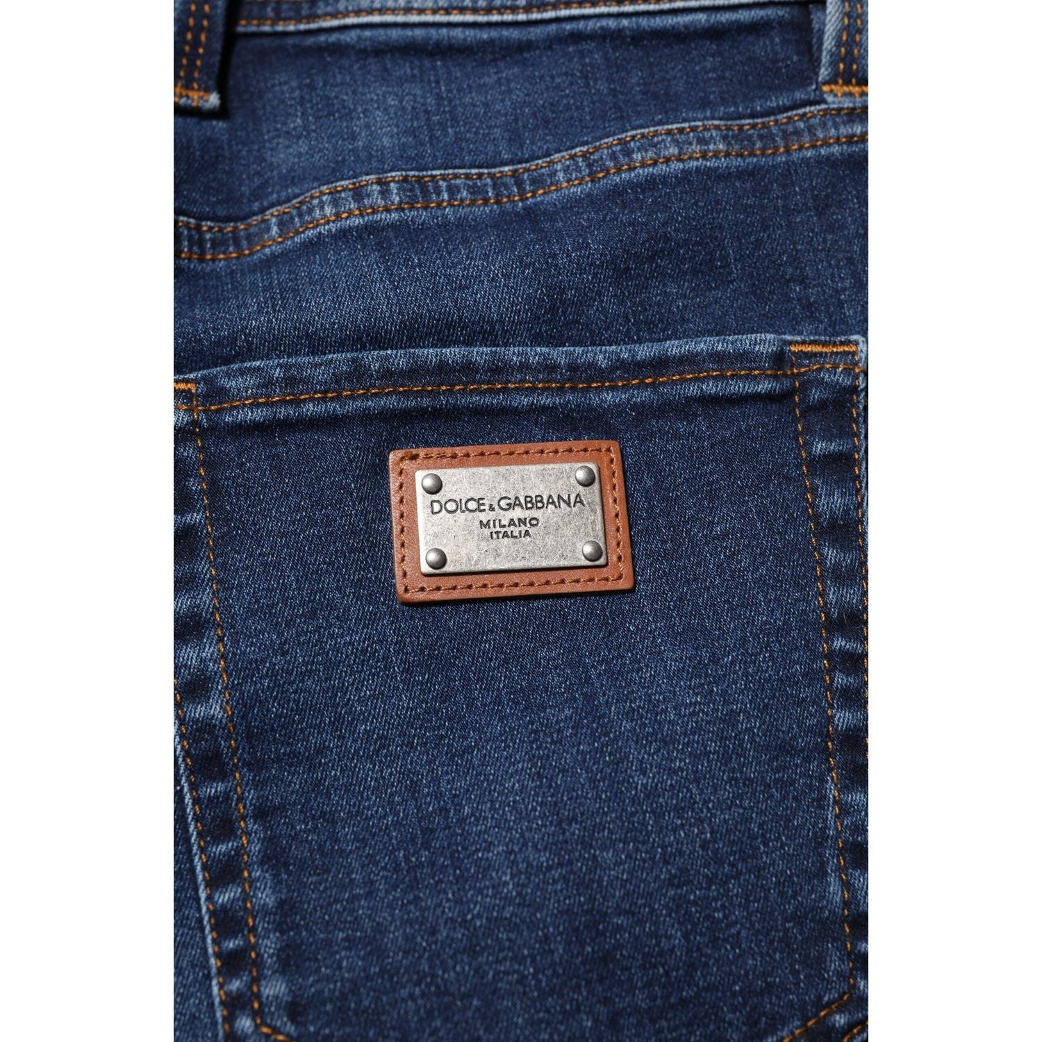 Dolce & Gabbana Dark Blue Cotton Skinny Denim Jeans