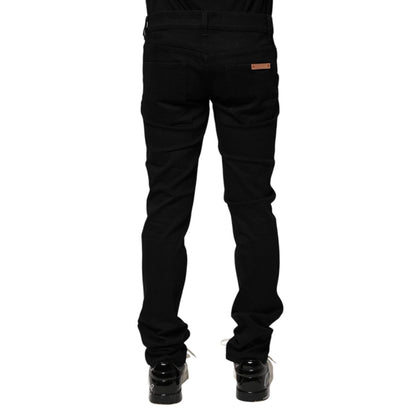 Dolce & Gabbana Black Cotton Skinny Men Denim Jeans