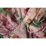 Dolce & Gabbana Pink Floral Print Tiered Long Maxi Dress