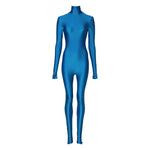 Dolce & Gabbana Blue Nylon Turtleneck Bodycon Jumpsuit Dress