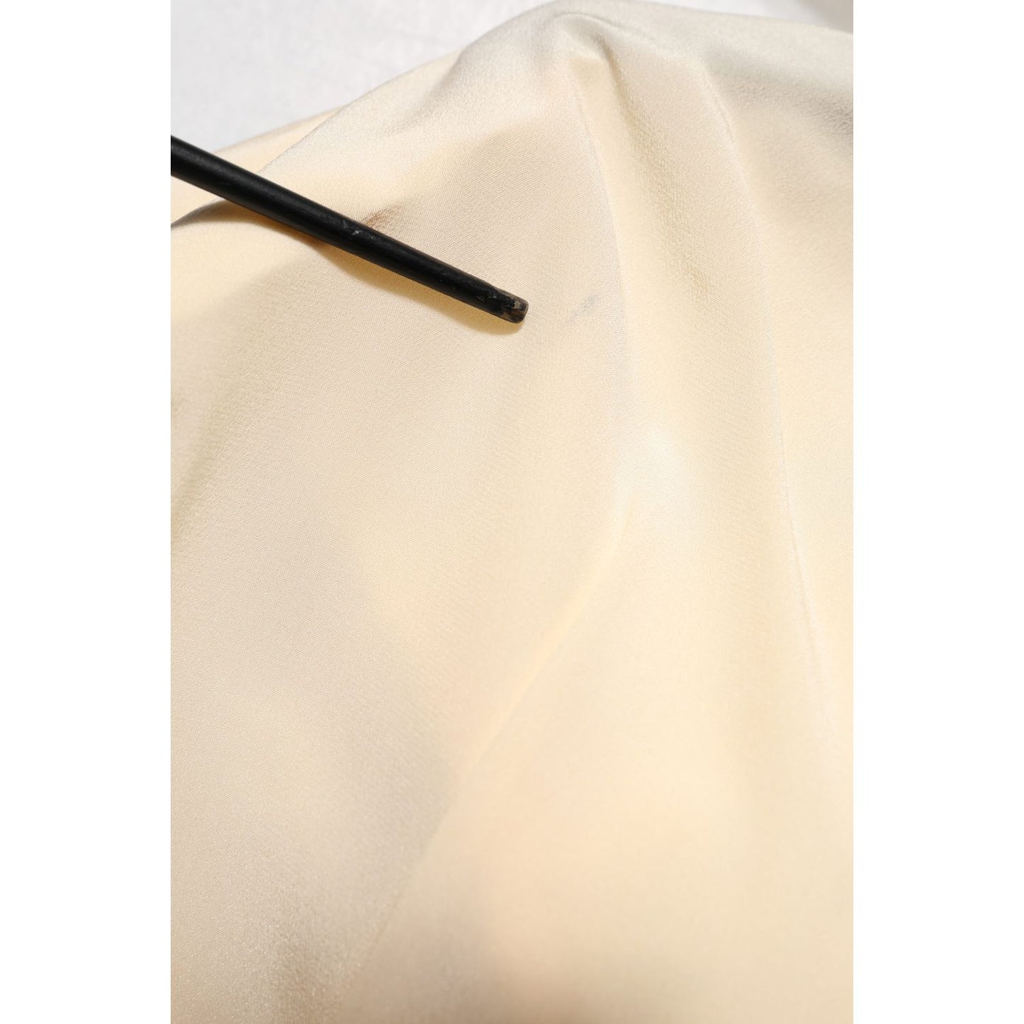 Dolce & Gabbana Light Yellow Silk Ascot Collared Blouse Top