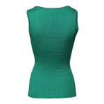 Dolce & Gabbana Green Silk Sleeveless Round Neck Tank Top