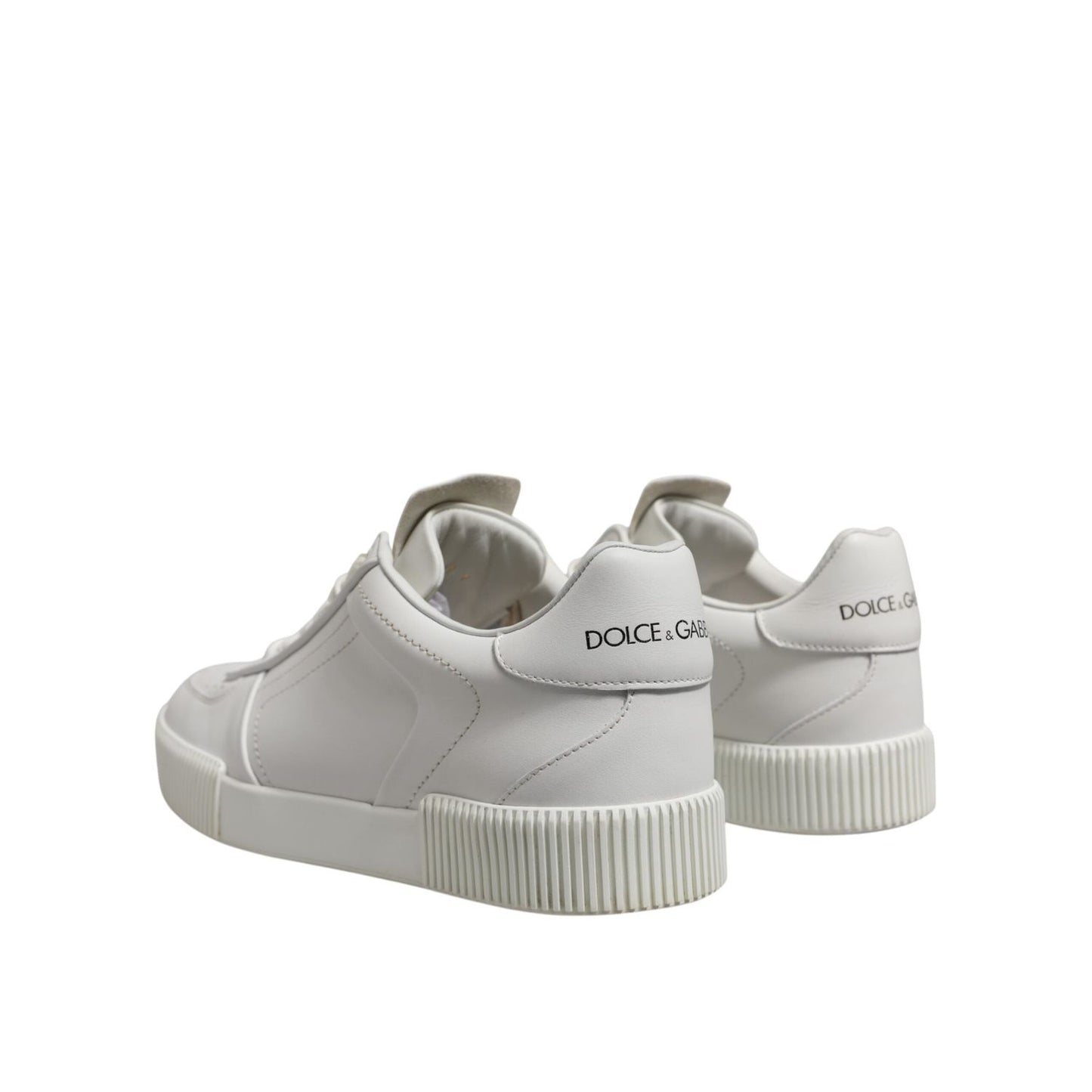 Dolce & Gabbana White Miami Leather Low Top Men Sneakers Shoes MV7448-41