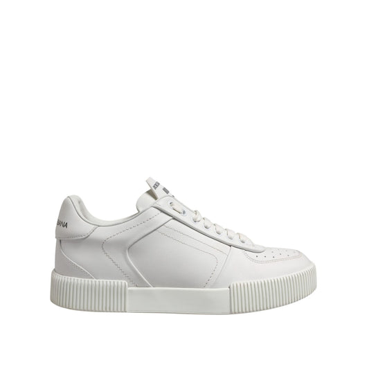 Dolce & Gabbana White Miami Leather Low Top Men Sneakers Shoes