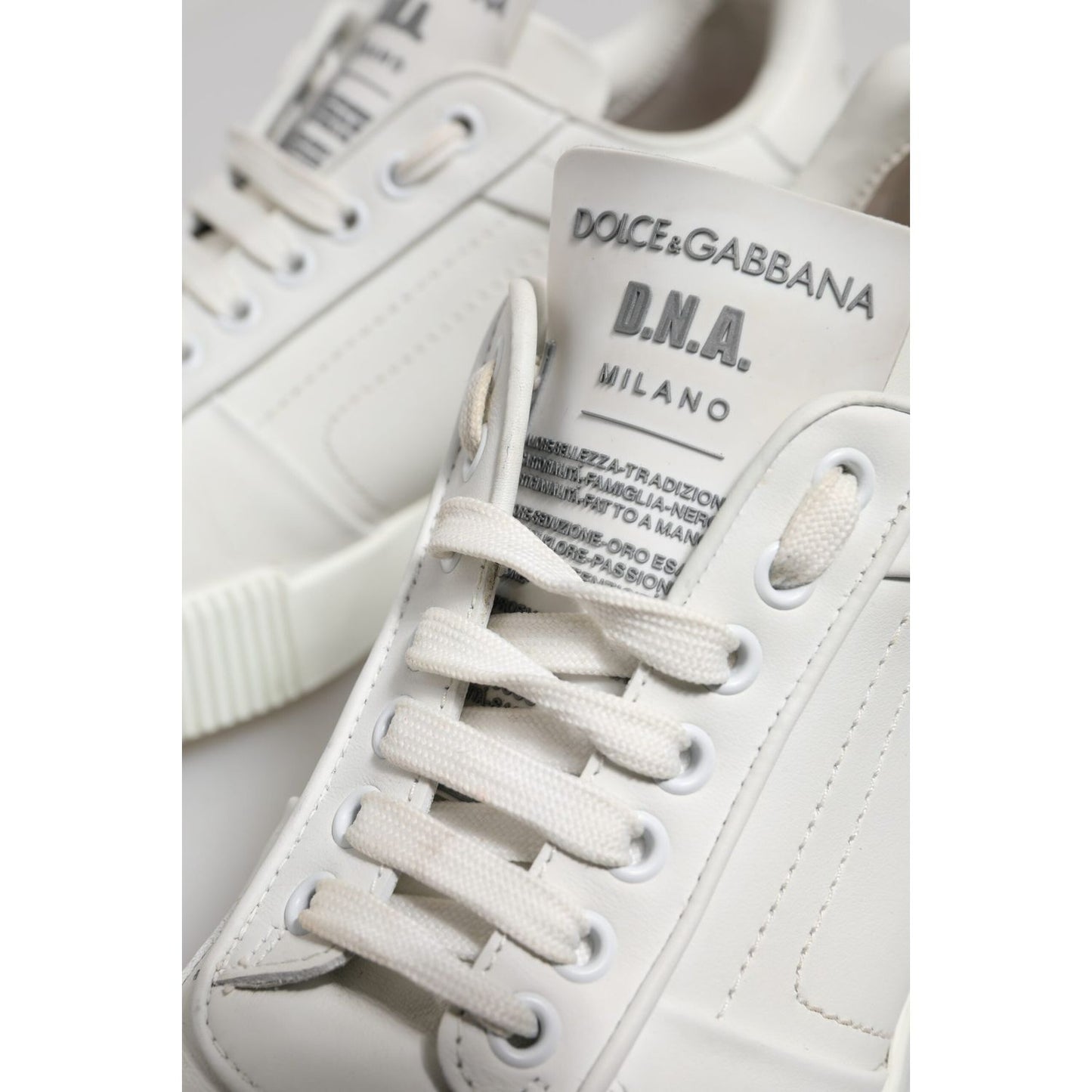 Dolce & Gabbana White Miami Leather Low Top Men Sneakers Shoes MV7448-41
