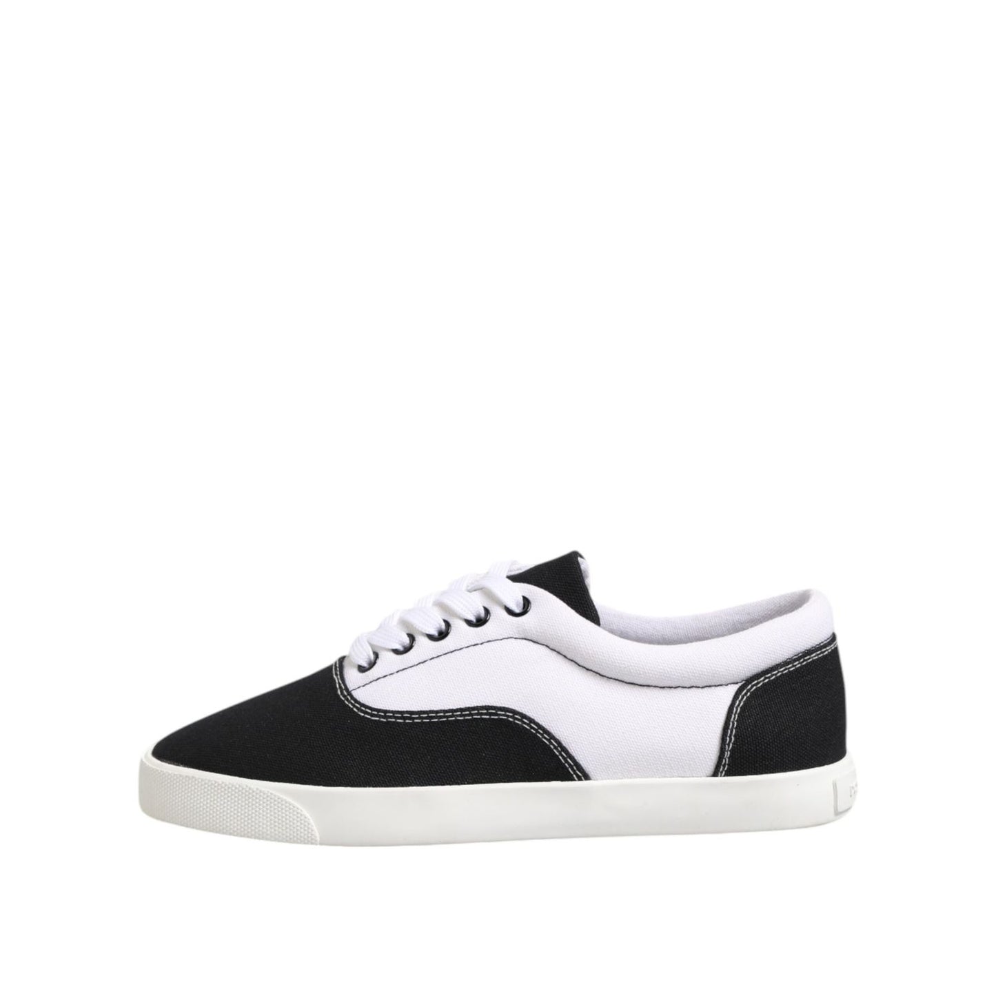 Dolce & Gabbana Black Cotton Canvas Lace Up Men Sneakers Shoes