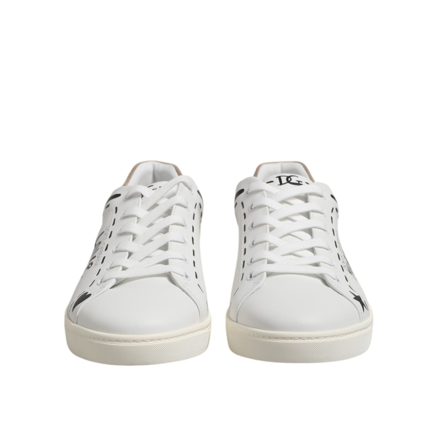 Dolce & Gabbana White Leather MILANO Low Top Sneakers Shoes