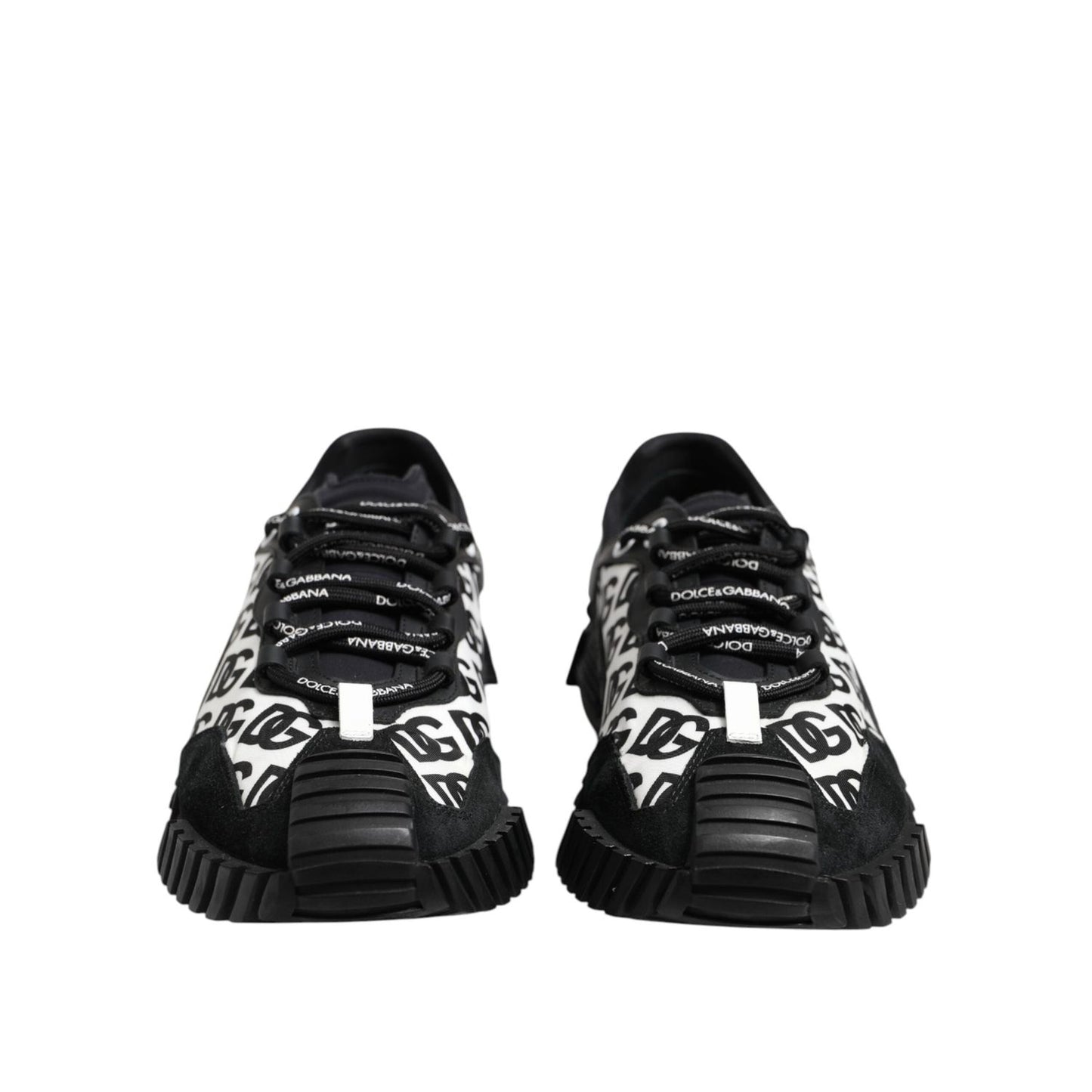 Dolce & Gabbana Black Logo Lace Up Low Top NS1 Sneakers Shoes MV7545-45