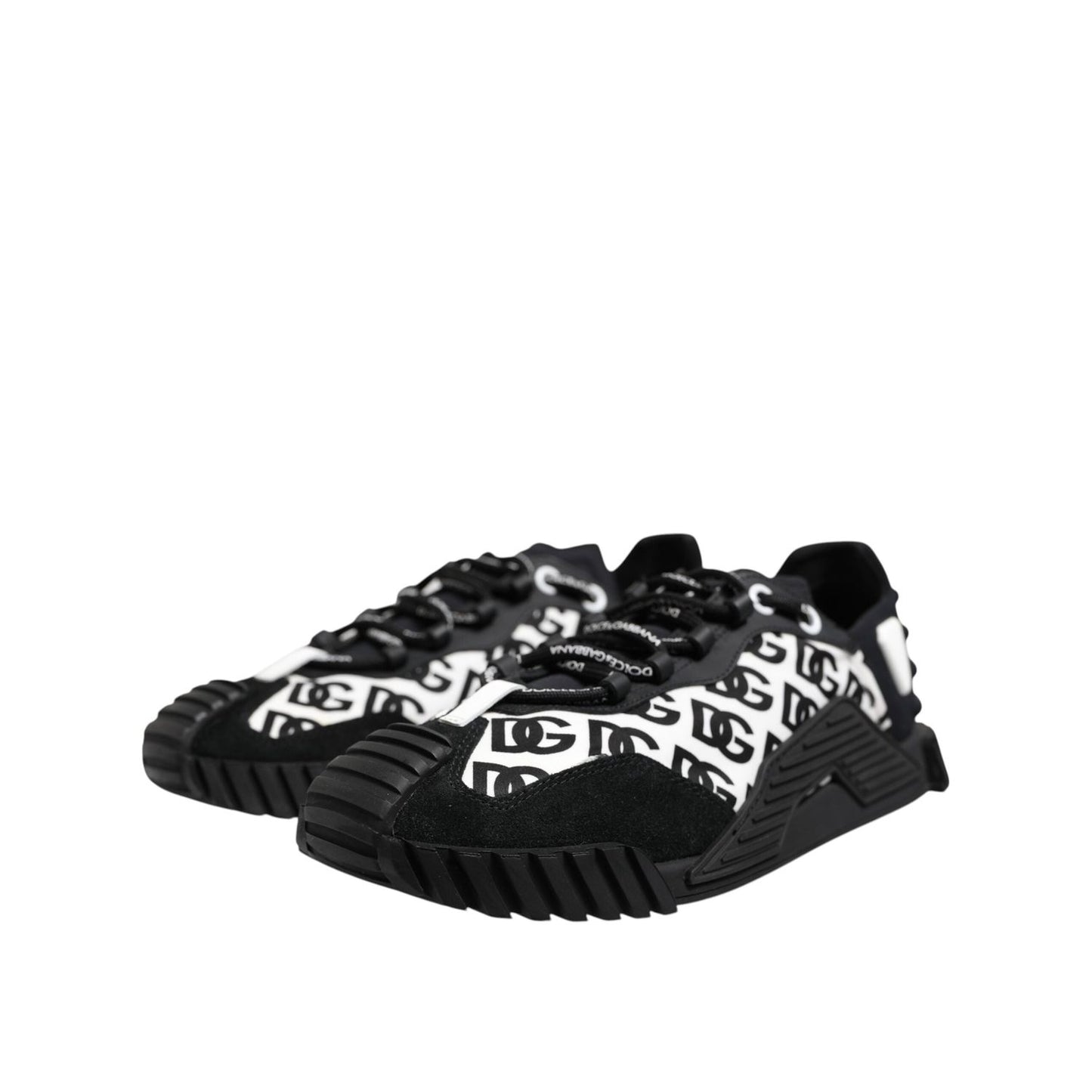 Dolce & Gabbana Black Logo Lace Up Low Top NS1 Sneakers Shoes MV7545-45