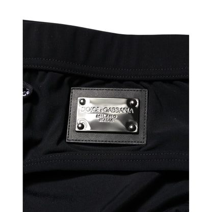 Dolce & Gabbana Black Logo Plaque Men Beachwear Brief Swimwear