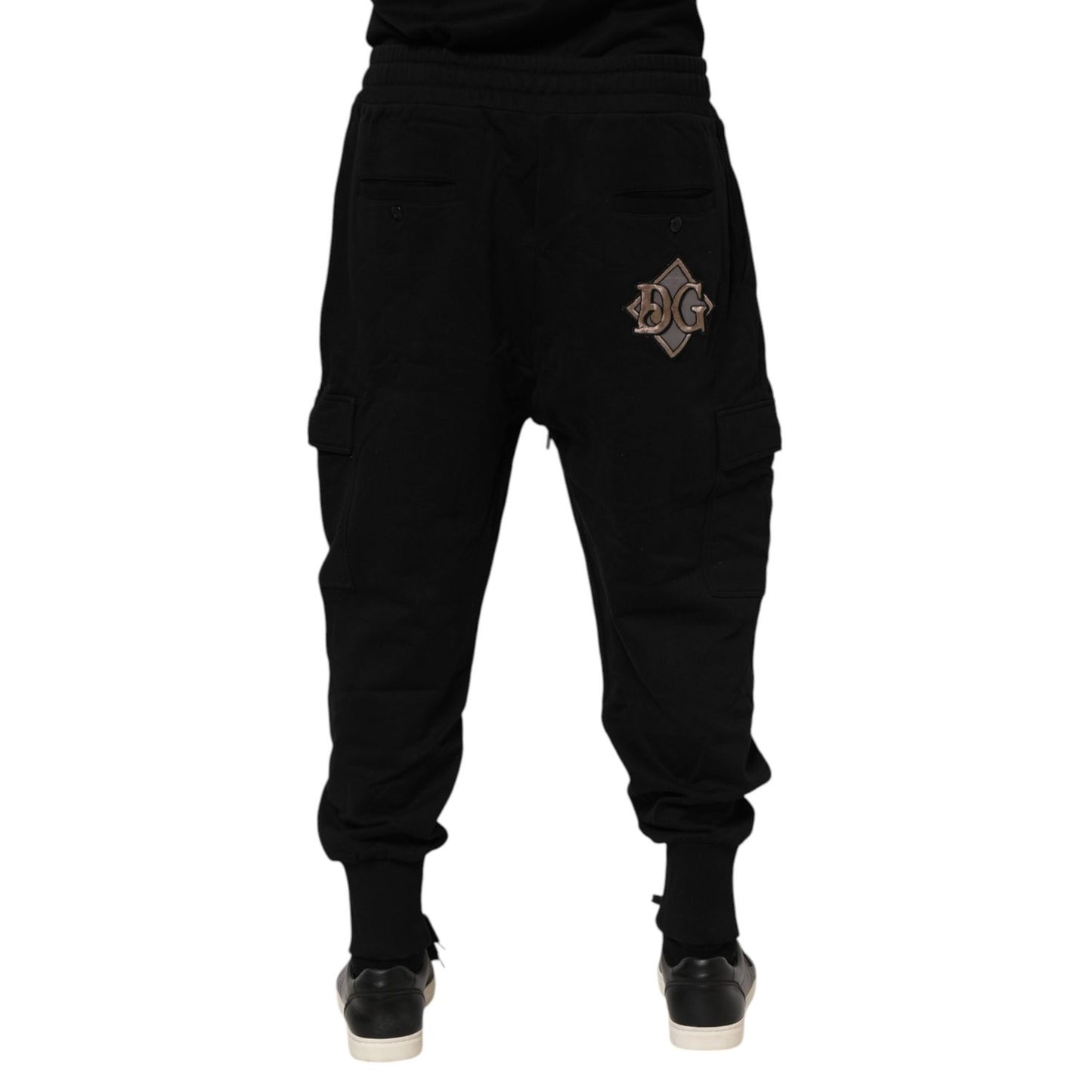 Dolce & Gabbana Black Cotton Logo Jogger Sweatpants Pants