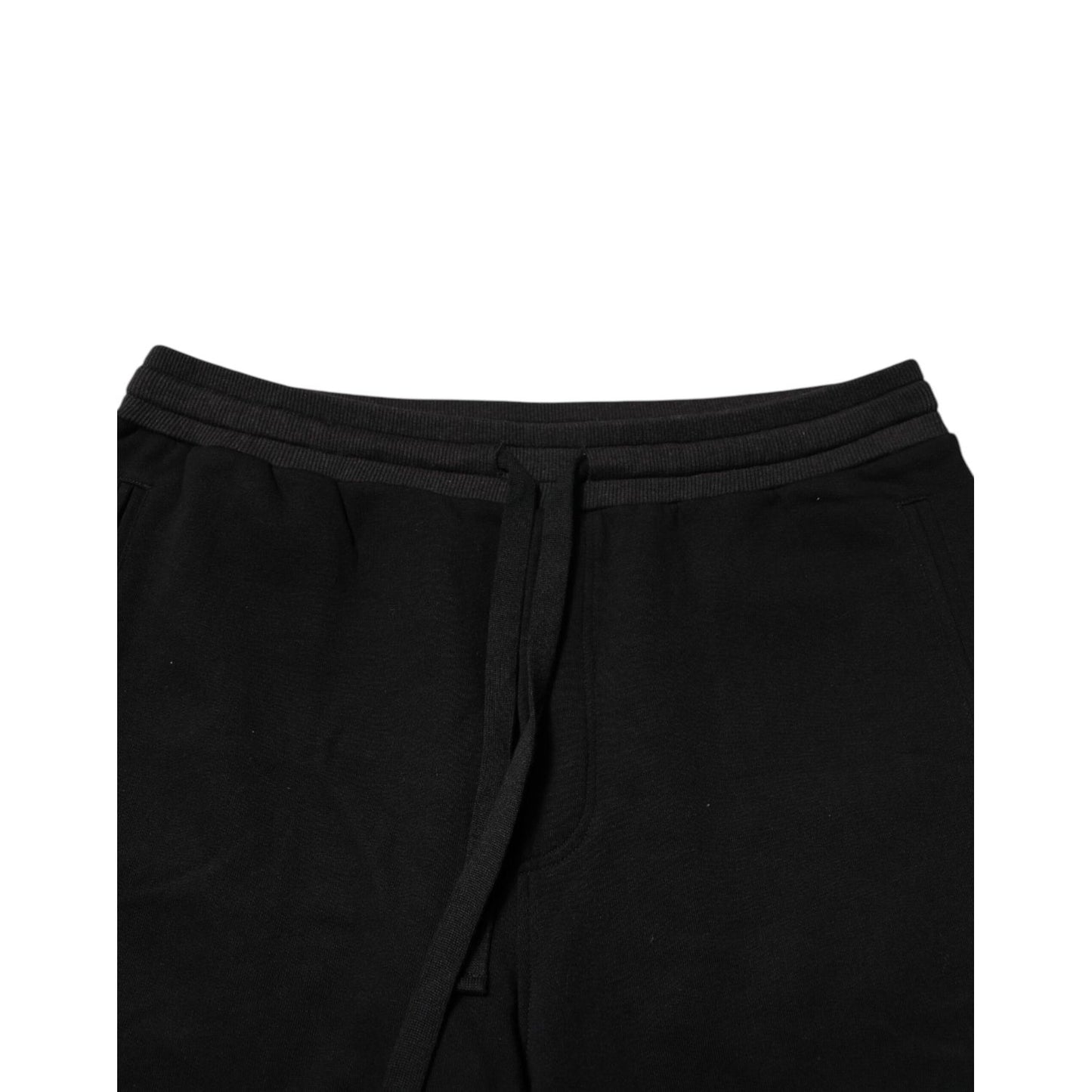 Dolce & Gabbana Black Cotton Crown Jogger Sweatpants Pants