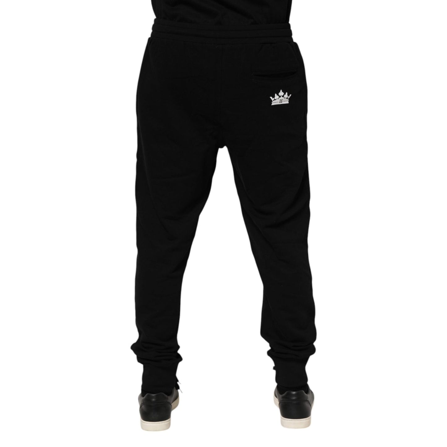 Dolce & Gabbana Black Cotton Crown Jogger Sweatpants Pants PAN76329-58