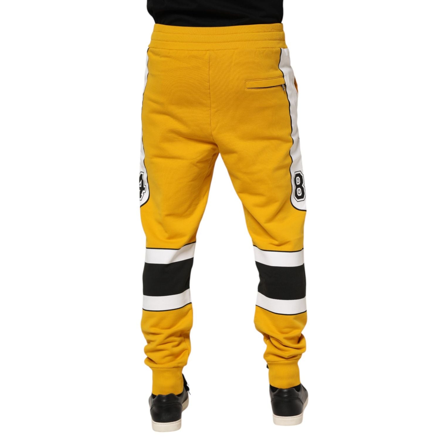 Dolce & Gabbana Yellow Cotton Sweatpants Jogger Pants