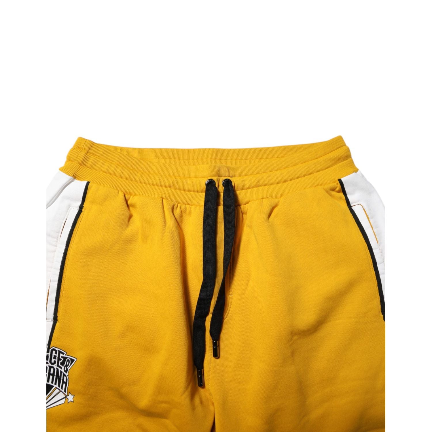 Dolce & Gabbana Yellow Cotton Logo Drawstring Jogger Sweatpants Pants