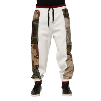 Dolce & Gabbana White Patchwork Jogger Pants