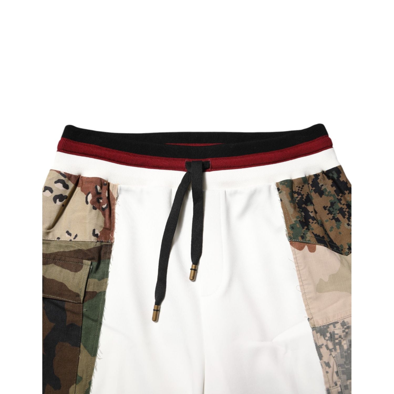 Dolce & Gabbana White Patchwork Mens Jogger Pants