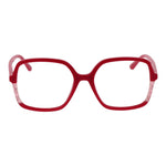 Guess Pink Women Glasses Frame in rose-colored acetate, full-rim square style with spring hinge, demo lenses included.