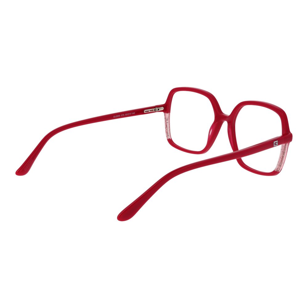 Guess Pink Women Glasses Frame - rose acetate square design with branded case.