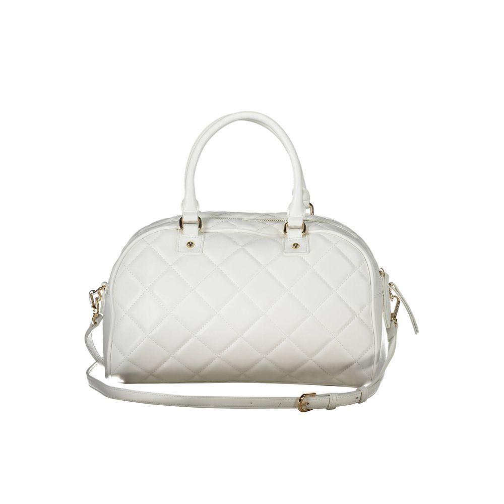 Front view with bag zipped and handles upright.