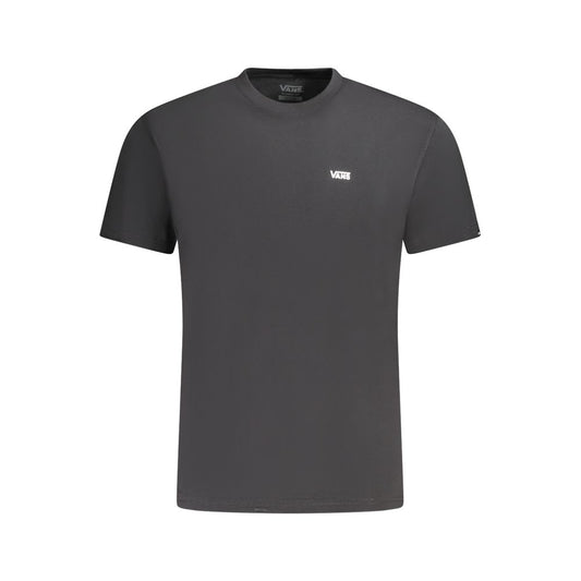 Vans Black Cotton T-Shirt with short sleeves, classic fit, crew neck, and logo print for stylish casual wear.