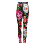 Dolce & Gabbana Multicolor Floral Legging Stretch Waist Pants