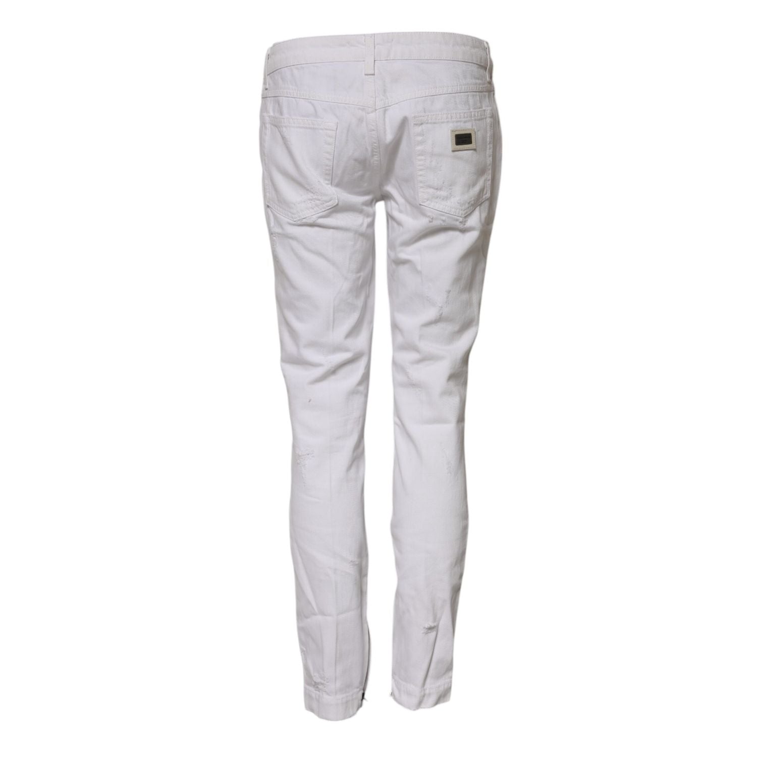 Dolce & Gabbana White Cotton Mid Waisted Women Denim Jeans