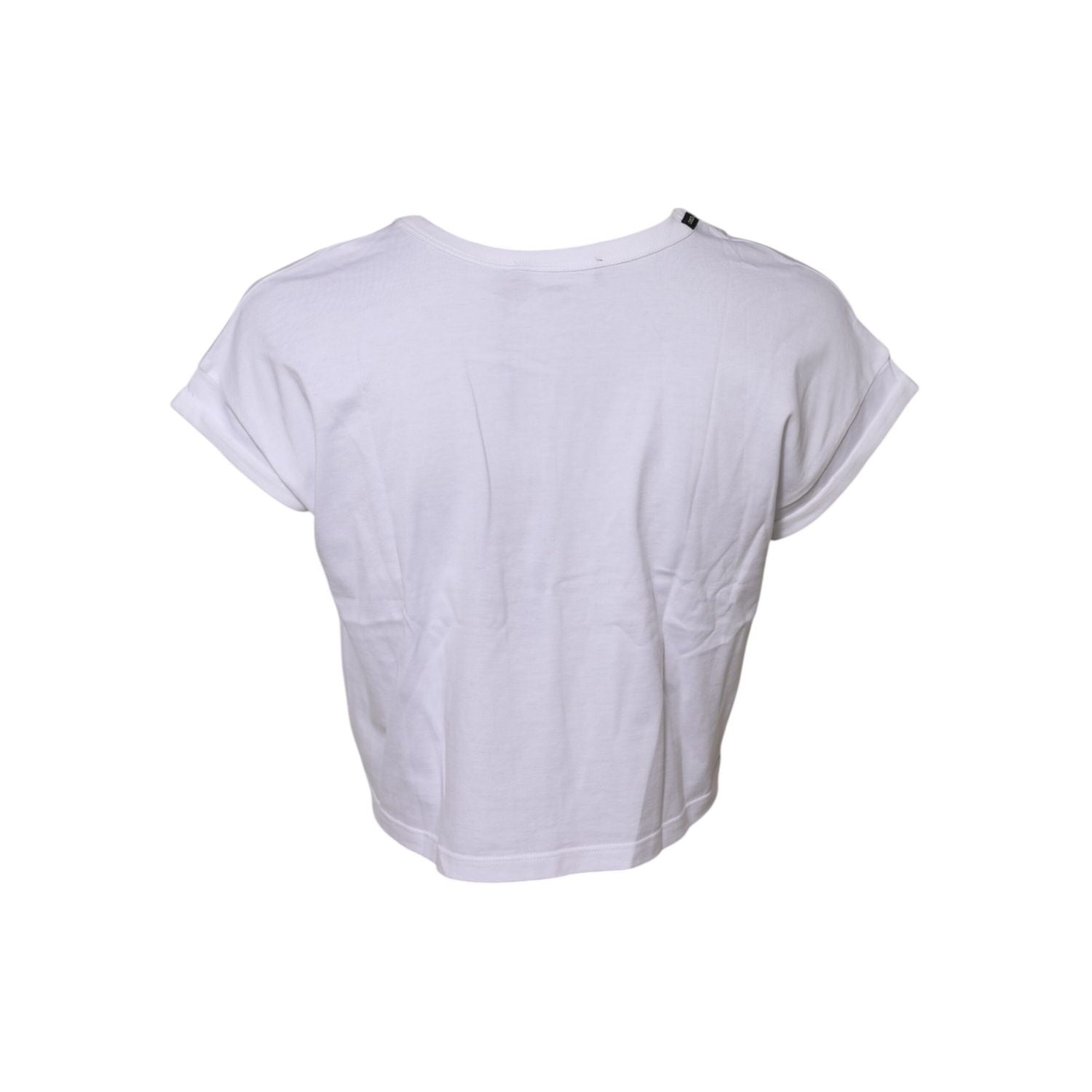 Dolce & Gabbana White Cotton Short Sleeves Cropped T-shirt