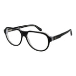Guess Black Men Glasses Frame in acetate with demo lenses, full-rim aviator style, featuring 56-14-145 dimensions and branded case.
