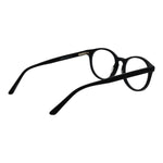 Guess Black Unisex Glasses Frame, acetate full-rim round style with demo lenses, size 49-17-140, includes branded case and spring hinge.