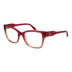 Guess Pink Women Glasses Frame, rose acetate square full-rim design with demo lenses, includes branded case.