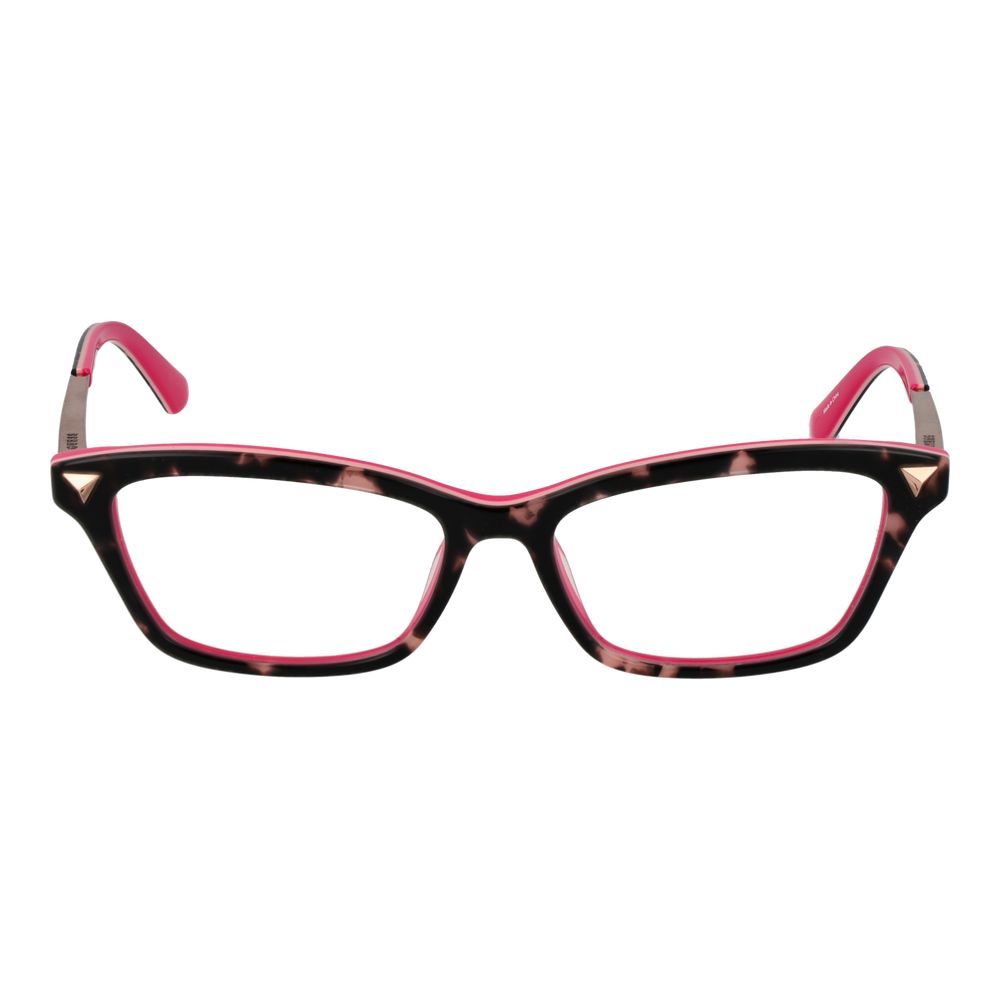 Guess Multicolor Women Glasses Frame in cat eye design with acetate and metal full-rim style, featuring demo lenses and a branded case.