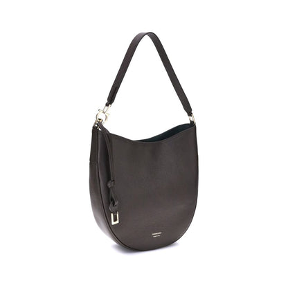 Ferragamo Brown Calf Leather Bos Taurus Shoulder Bag