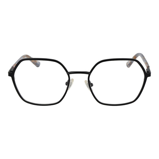 Guess Black Women Glasses Frame, metal square full-rim, lenses width 53mm, bridge width 19mm, temples length 140mm, includes branded case.