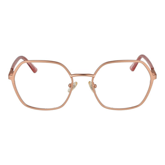 Guess Rose Gold Women Glasses Frame in metal, full-rim design, with demo lenses and branded case included.