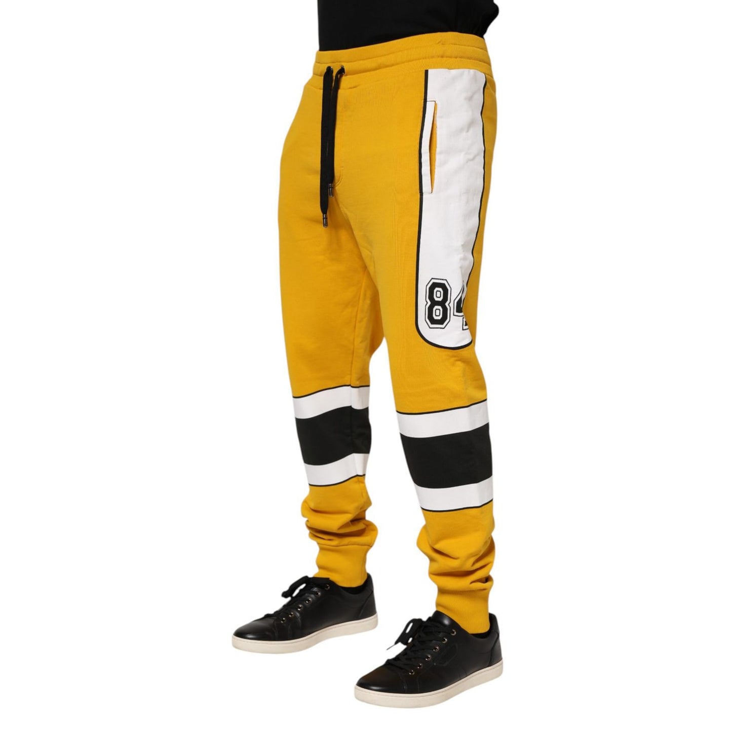 Dolce & Gabbana Yellow 100% Cotton Sweatpants Jogger Pants