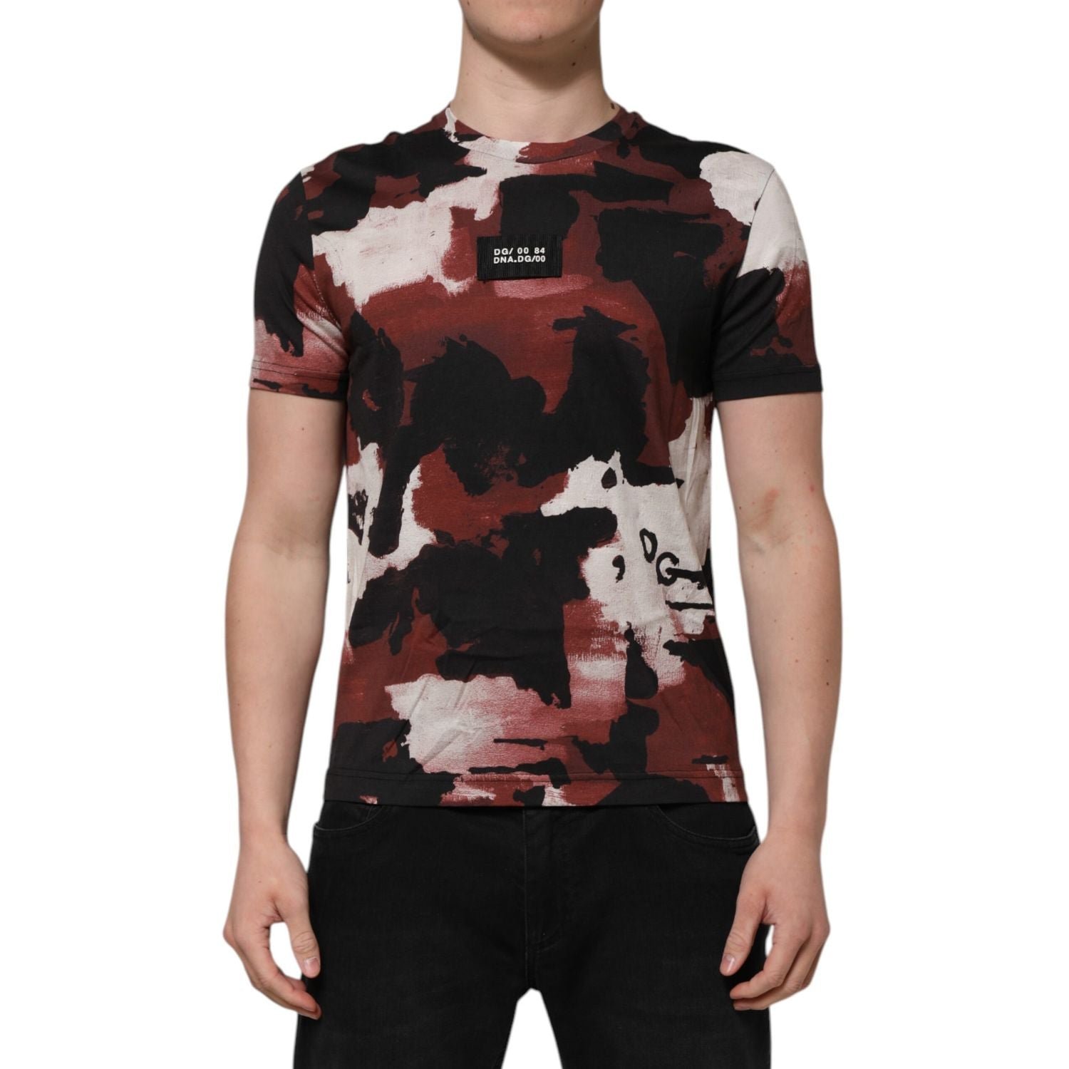 Dolce & Gabbana Multicolor Camouflage Men Crew Neck T-shirt