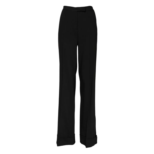 Dolce & Gabbana Black Wool High Waist Flared Pants