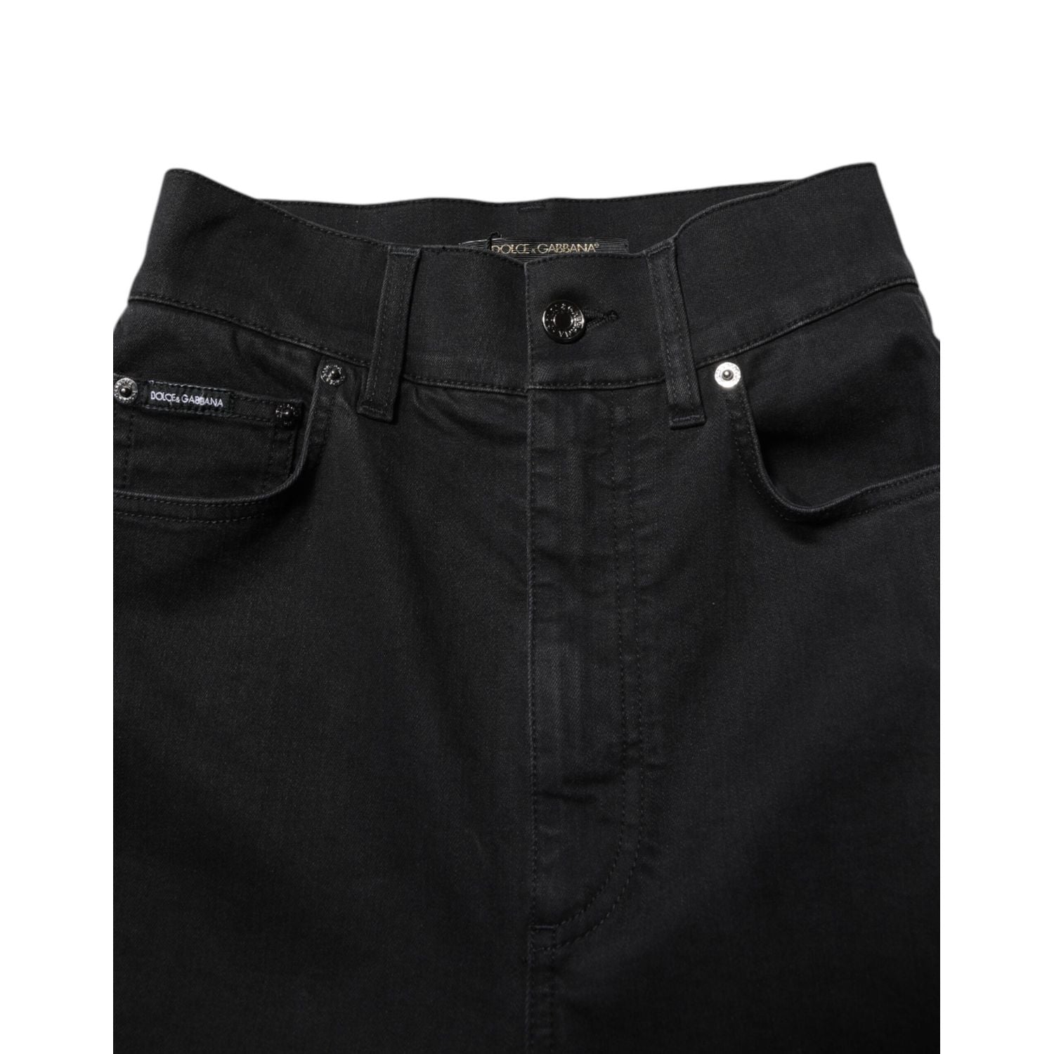 Dolce & Gabbana Black Cotton High Waist Skinny Denim Jeans