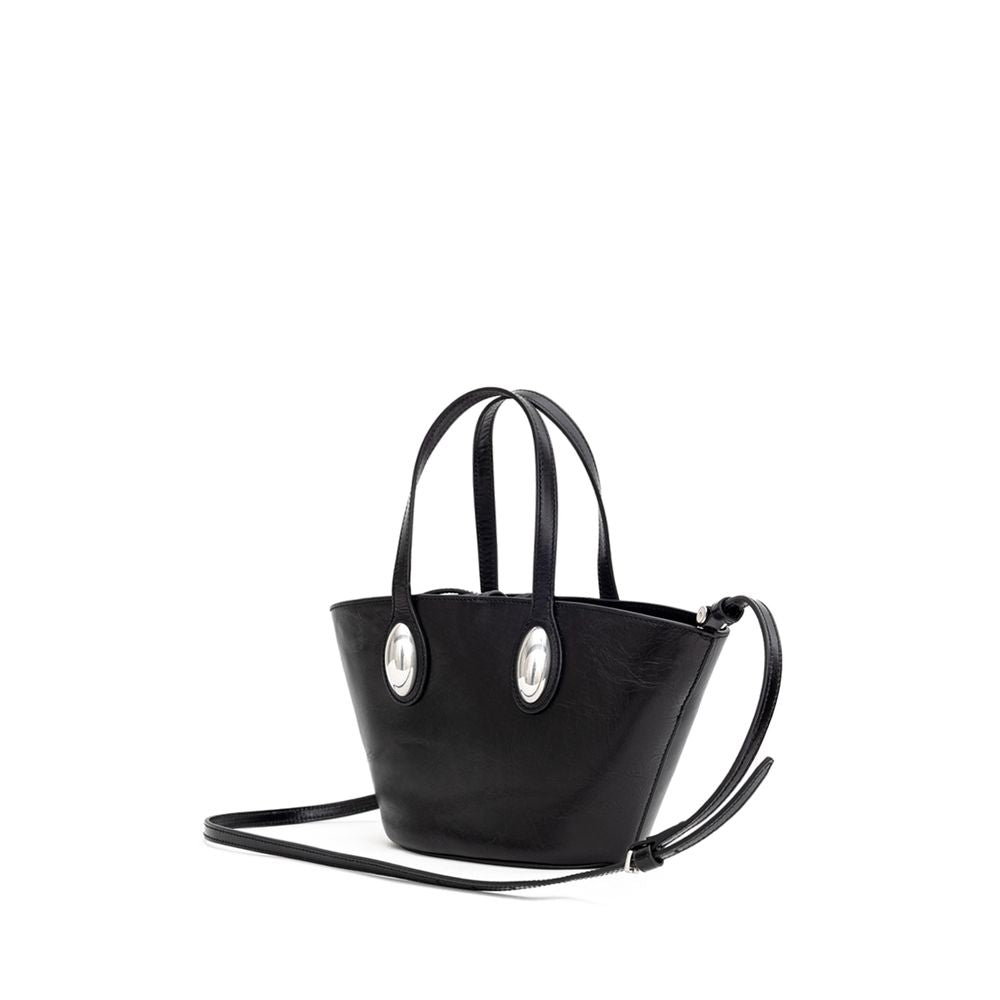 Front view with bag zipped and handles upright.