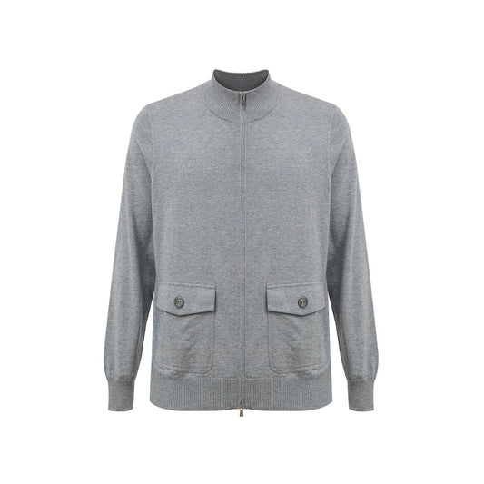 Gran Sasso Gray Cotton Cardigan