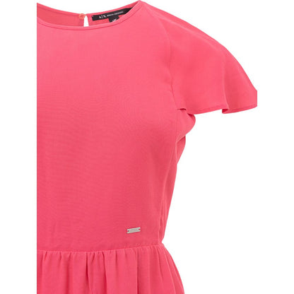 Armani Exchange Fuchsia Viscose Casual Dress