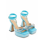 MACH & MACH Blue Leather Platform