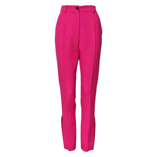 Dolce & Gabbana Fuchsia Pink HighWaist Tapered Trouser Pants