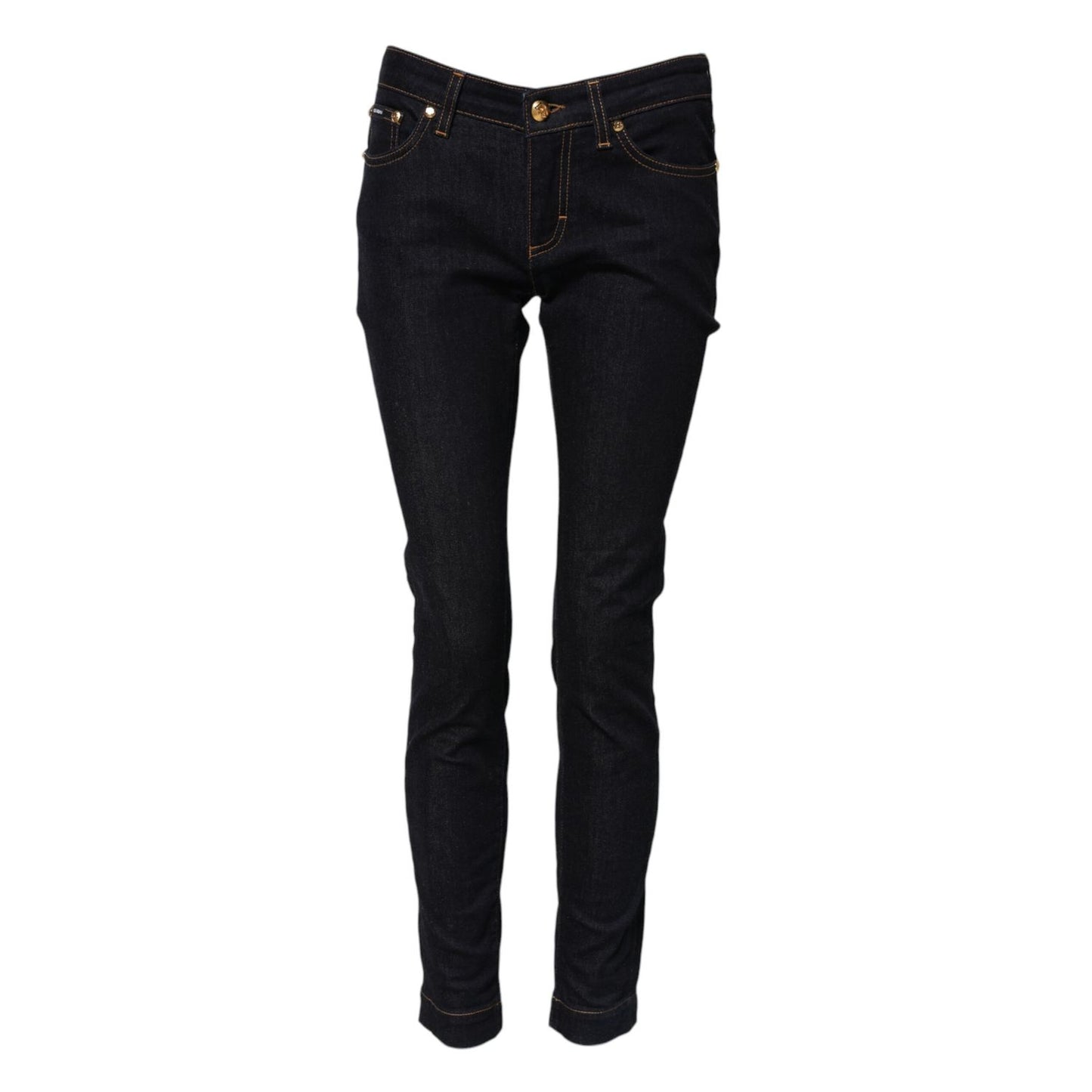 Dolce & Gabbana Blue Cotton PRETTY LowWaist Skinny Denim Jeans