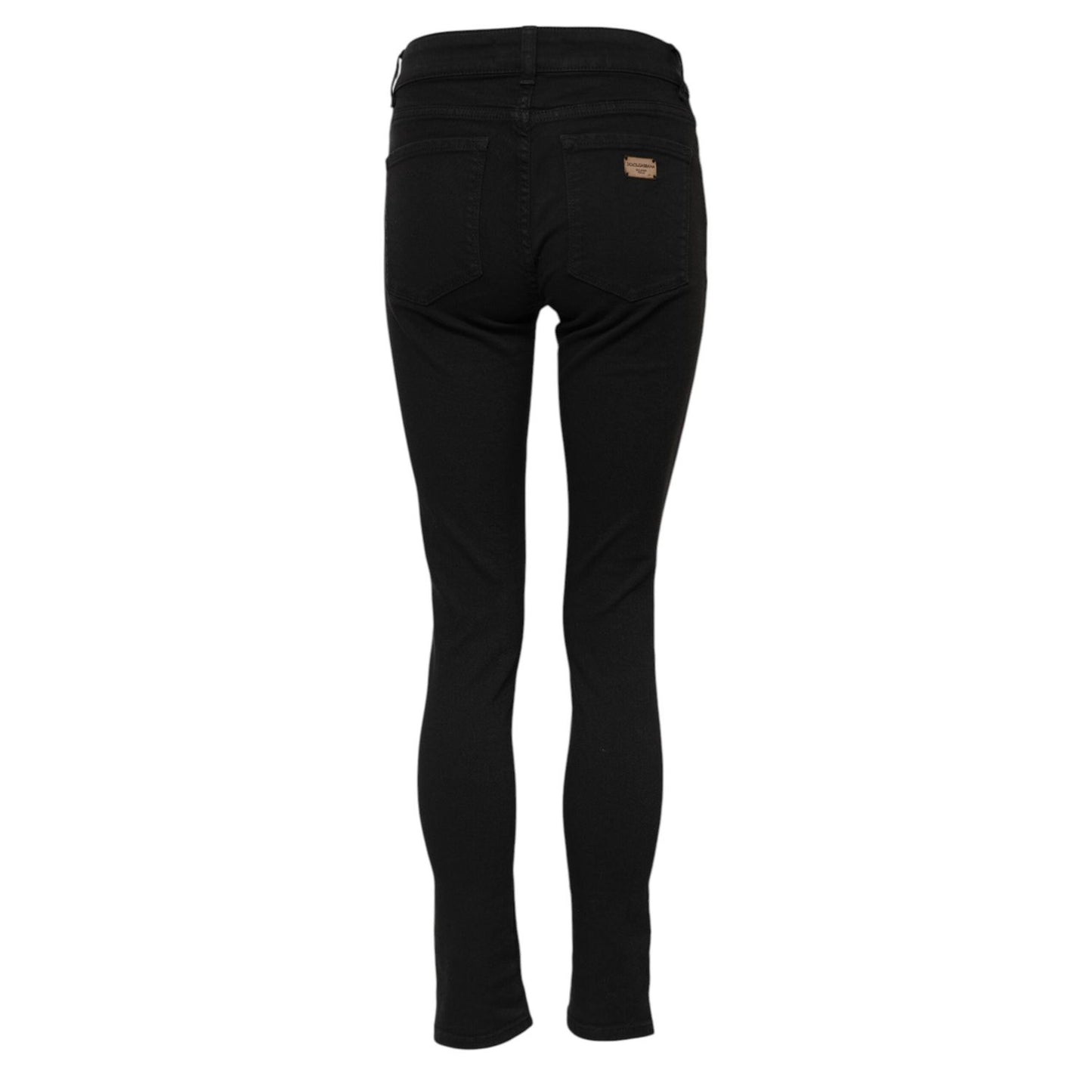 Dolce & Gabbana Black Cotton Mid Waist Skinny Denim Jeans