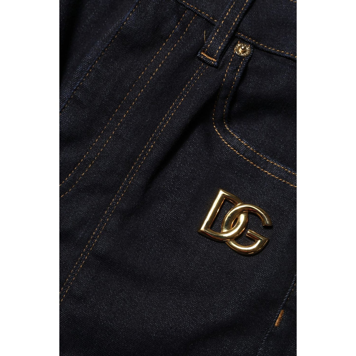 Dolce & Gabbana Blue Cotton High Waist Skinny Denim Jeans