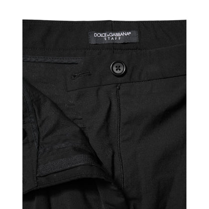 Dolce & Gabbana Black STAFF Mid Waist Tapered Pants